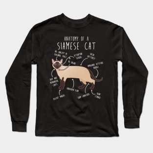 Siamese Cat Anatomy Long Sleeve T-Shirt